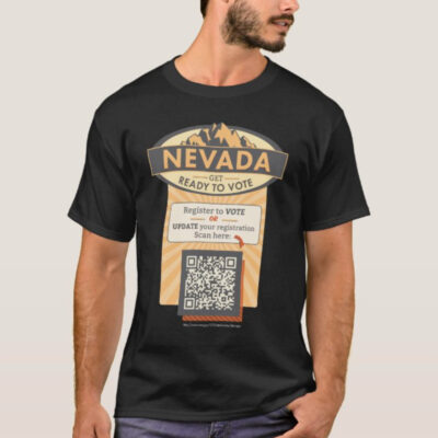 Male model wearing Nevada Vote T-Shirt